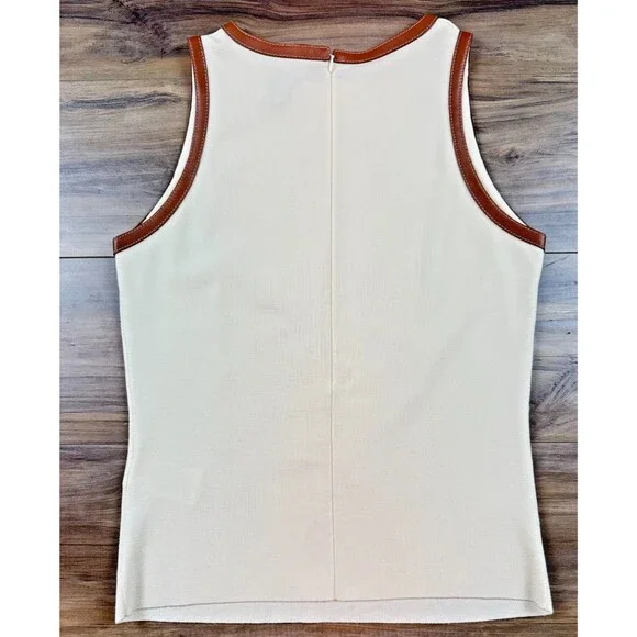 Ralph Lauren Purple Label Cream and Brown Sweater - Picture 2 of 7